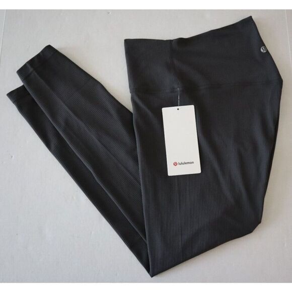 Lululemon Align LW5EU7S Women Sz 12 Graphite Gray Ribbed Hi-Rise 28" Pants - Picture 10 of 10
